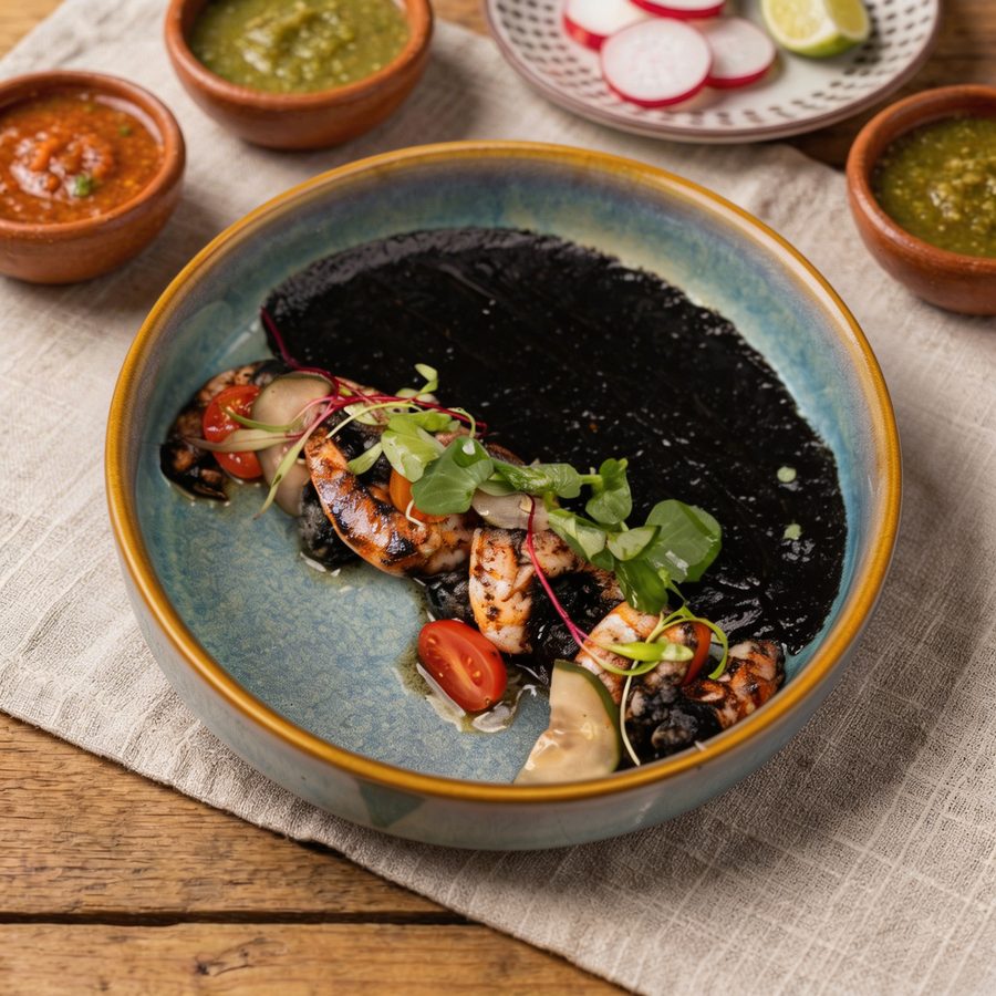 Arroz negro con calamar